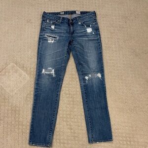 AG Adriano Goldschmied Stilt Distressed Skinny Jeans in Blue